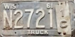 September 1960 Wisconsin Heavy Truck License Plate