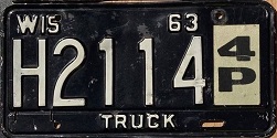 1963 Wisconsin Heavy Truck License Plate