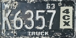 December 1963 Wisconsin Heavy Truck License Plate