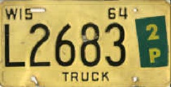 June 1964 Wisconsin Heavy Truck License Plate