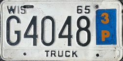 September 1965 Wisconsin Heavy Truck License Plate