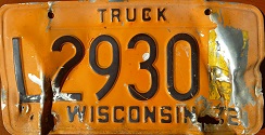 March 1972 Wisconsin Heavy Truck License Plate