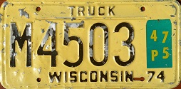 December 1975 Wisconsin Heavy Truck License Plate