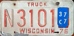 September 1977 Wisconsin Heavy Truck License Plate
