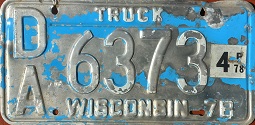 December 1978 Wisconsin Heavy Truck License Plate