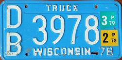 September 1979 Wisconsin Heavy Truck License Plate