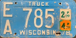 June 1979 Wisconsin Heavy Truck License Plate