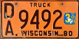 September 1981 Wisconsin Heavy Truck License Plate