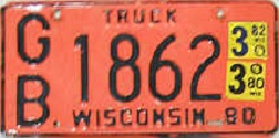 September 1982 Wisconsin Heavy Truck License Plate