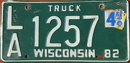 December 1982 Wisconsin Heavy Truck License Plate