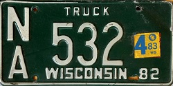 December 1983 Wisconsin Heavy Truck License Plate