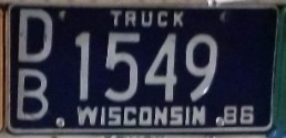 1986 Wisconsin Heavy Truck License Plate