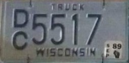 September 1989 Wisconsin Heavy Truck License Plate