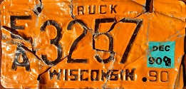 December 1990 Wisconsin Heavy Truck License Plate