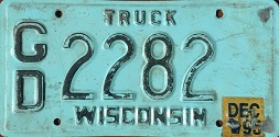 December 1995 Wisconsin Heavy Truck License Plate