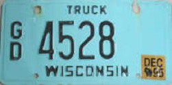 1994 Wisconsin Heavy Truck License Plate