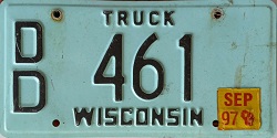 September 1997 Wisconsin Heavy Truck License Plate
