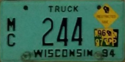 March 1997 Wisconsin Heavy Truck License Plate
