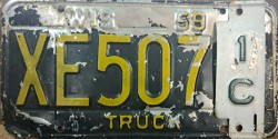 September 1958 Wisconsin Heavy Truck License Plate