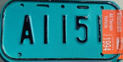 1994 Wisconsin ATV Dealer License Plate