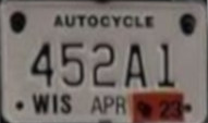 2023 Wisconsin Autocycle License Plate