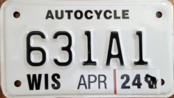 2024 Wisconsin Autocycle License Plate