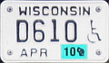 2010 Wisconsin Disabled Motorcyle License Plate