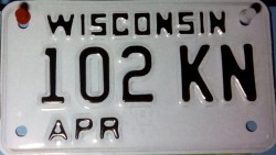 Undated Wisconsin Motorcycle License Plate