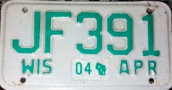 2004 Wisconsin Motorcycle License Plate