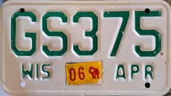 2006 Wisconsin Motorcycle License Plate