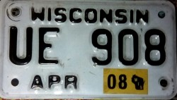 2008 Wisconsin Motorcycle License Plate