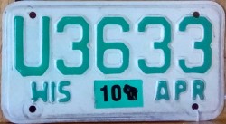 2010 Wisconsin Motorcycle License Plate