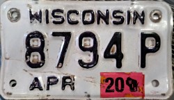 2020 Wisconsin Motorcycle License Plate