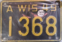 1949 Wisconsin Motorcycle License Plate