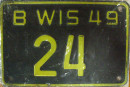 1949 Wisconsin Sidecar Motorcycle License Plate