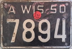 1950 Wisconsin Motorcycle License Plate