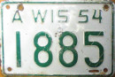 1954 Wisconsin Motorcycle License Plate