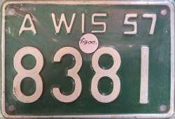 1957 Wisconsin Motorcycle License Plate