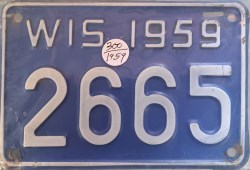 1959 Wisconsin Motorcycle License Plate