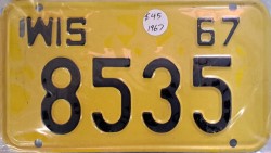 1967 Wisconsin Motorcycle License Plate