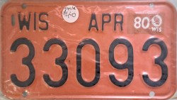1980 Wisconsin Motorcycle License Plate