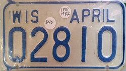 1981 Wisconsin Motorcycle License Plate