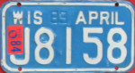 1984 Wisconsin Motorcycle License Plate