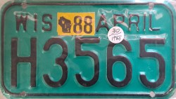 1985 Wisconsin Motorcycle License Plate