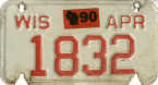 1989 Wisconsin Motorcycle License Plate