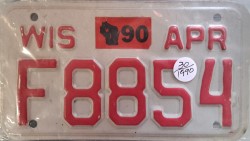 1990 Wisconsin Motorcycle License Plate