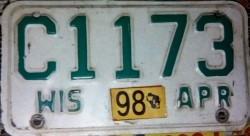 1998 Wisconsin Motorcycle License Plate