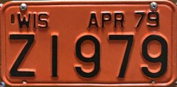 1979 Wisconsin Moped License Plate