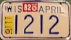 1982 Wisconsin Special Designed Vehicle License Plate