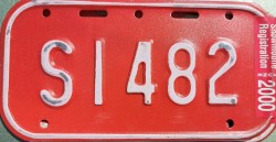 2000 Wisconsin Snowmobile Dealer License Plate